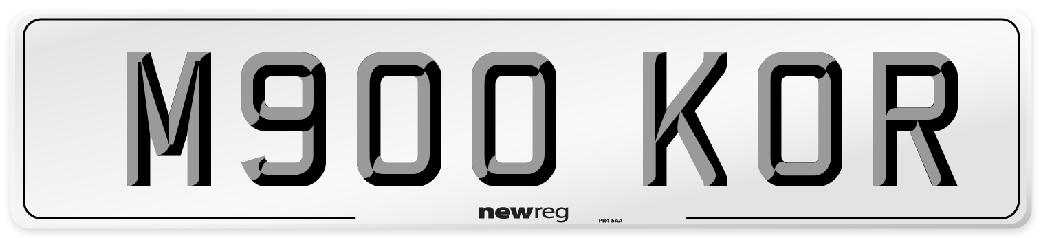 M900 KOR Number Plate from New Reg